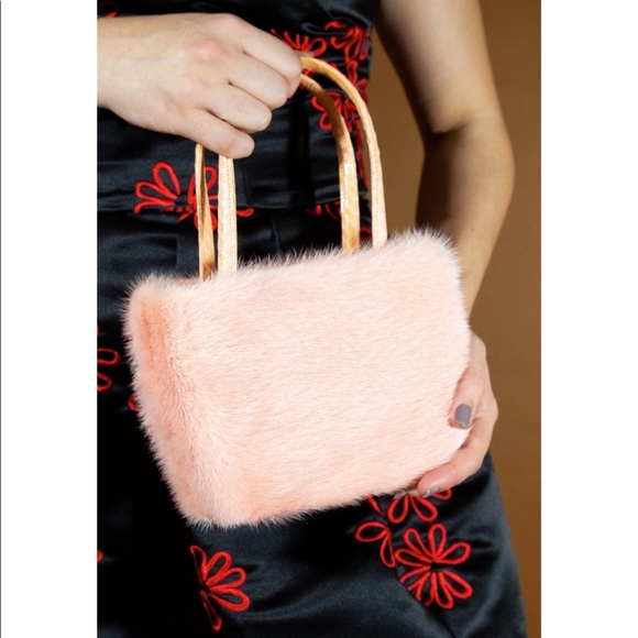 Vintage designer fluffy pink mink handbag - Picture 6 of 7